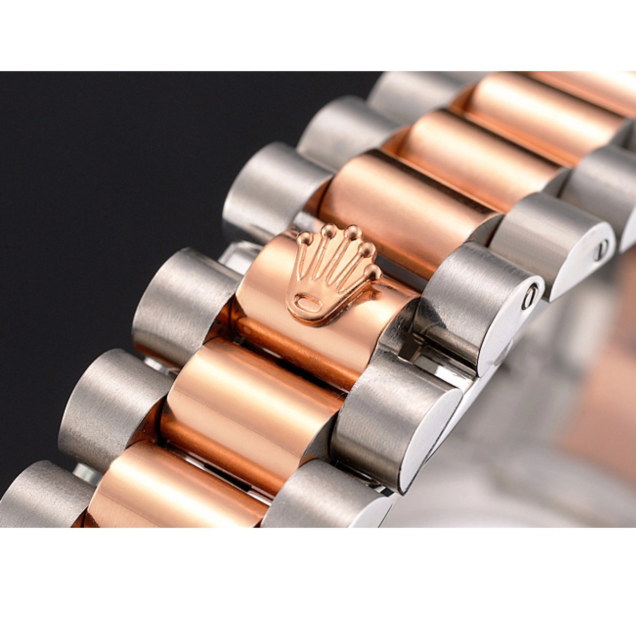 Rolex copies cheap Stainless Datejust White Case Swiss Bezel Dial Gold Steel Tone Rose Two Bracelet Rolex 0717